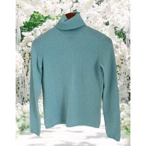 SUTTON STUDIO 100% Cashmere Sweater Turtleneck Soft Old Money Size Small